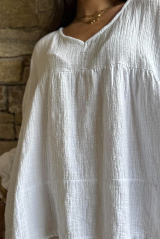 Suri Cushion Cotton Artist Smock White 